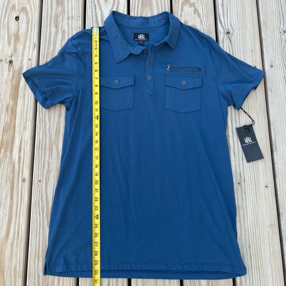 Rock & Republic Short Sleeve Polo Shirt Dark Blue Mens Sz XLT NEW WITH TAGS - Picture 8 of 14